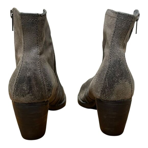 Born Leather Gray Ankle Boots Size 7 Size Zip Casual Short Heel - Picture 3 of 7